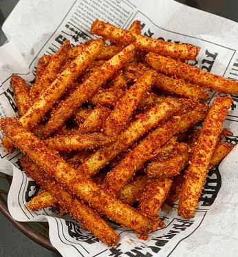 Masala fries tossed in masala spice at Pind Di Roti in Toronto