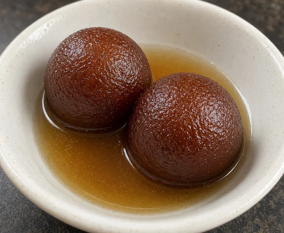 Gulab jamun dessert from Pind Di Roti in Toronto